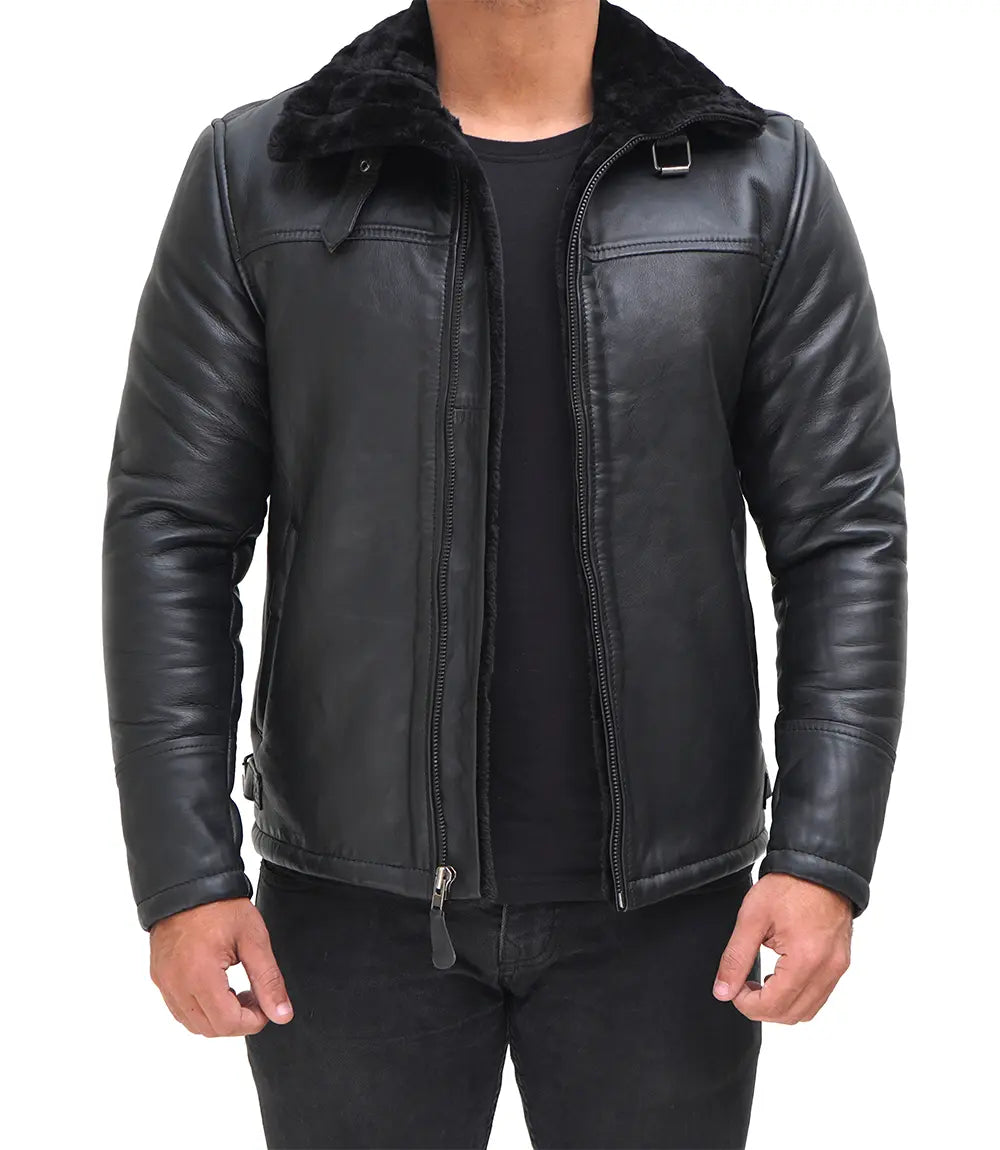 The Timeless Edge of a Black Shearling Leather Jacket
