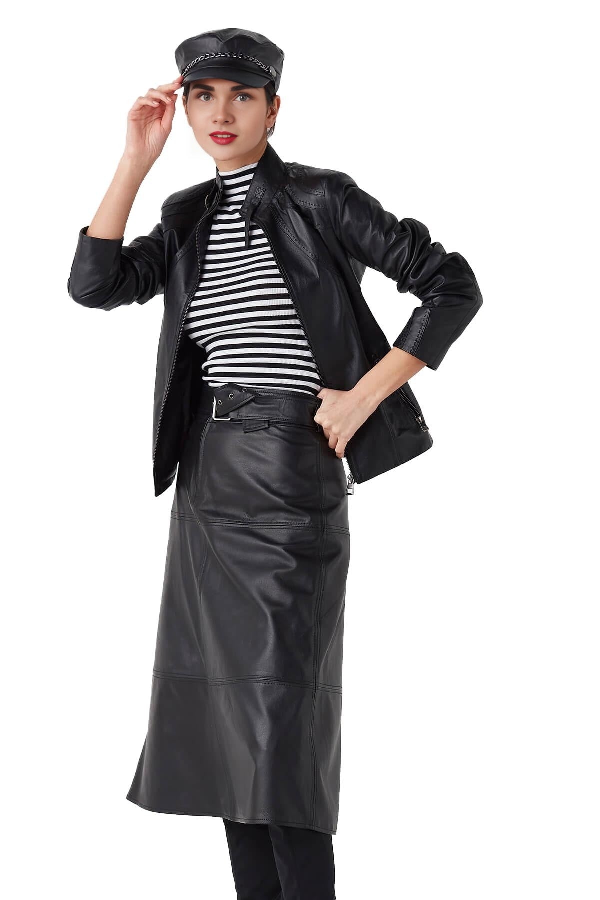 Scarlett Black Slim Fit Leather Jacket For Women