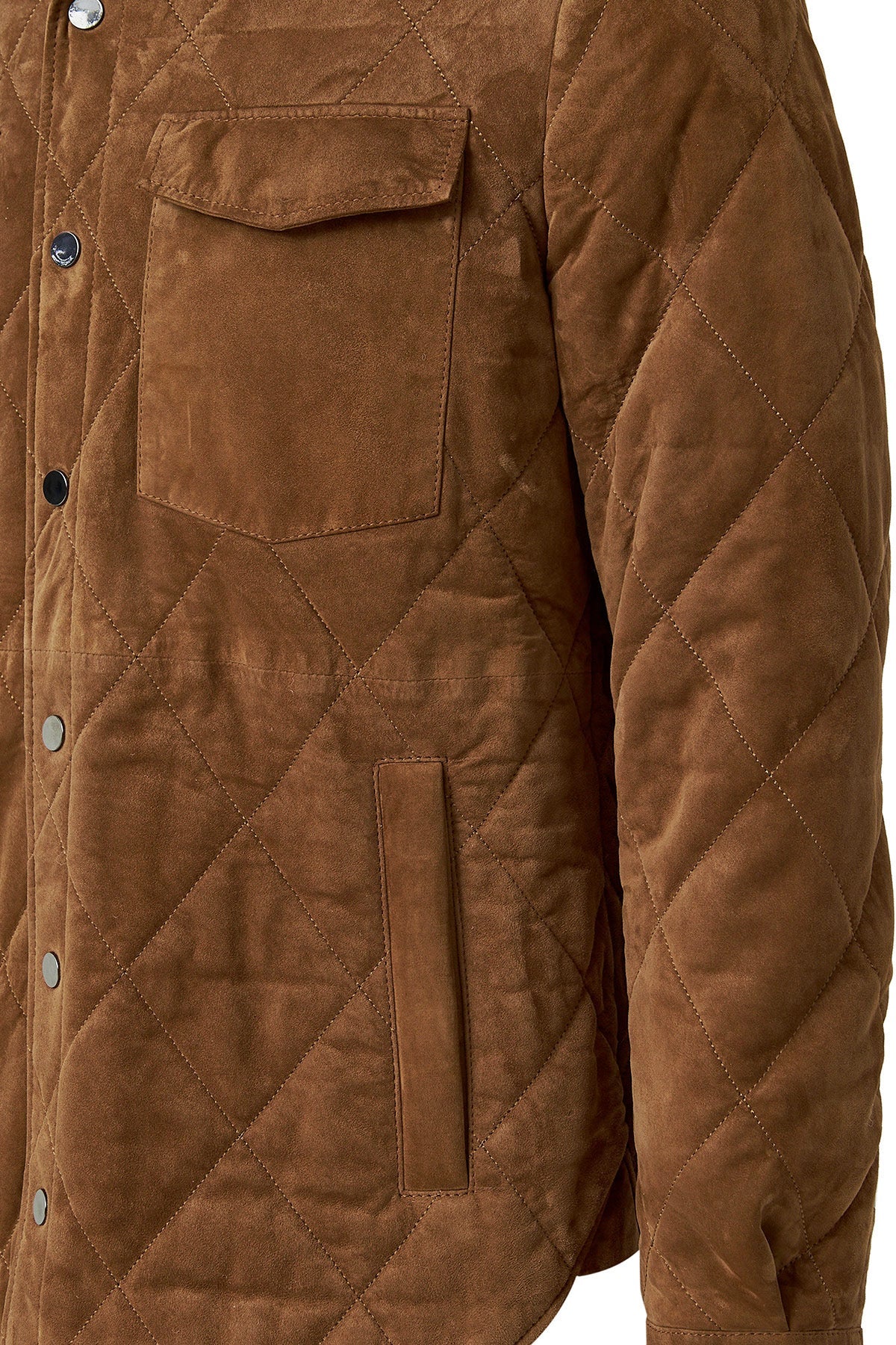 Kante Camel Shirt Collar Suede Leather Coat For Men