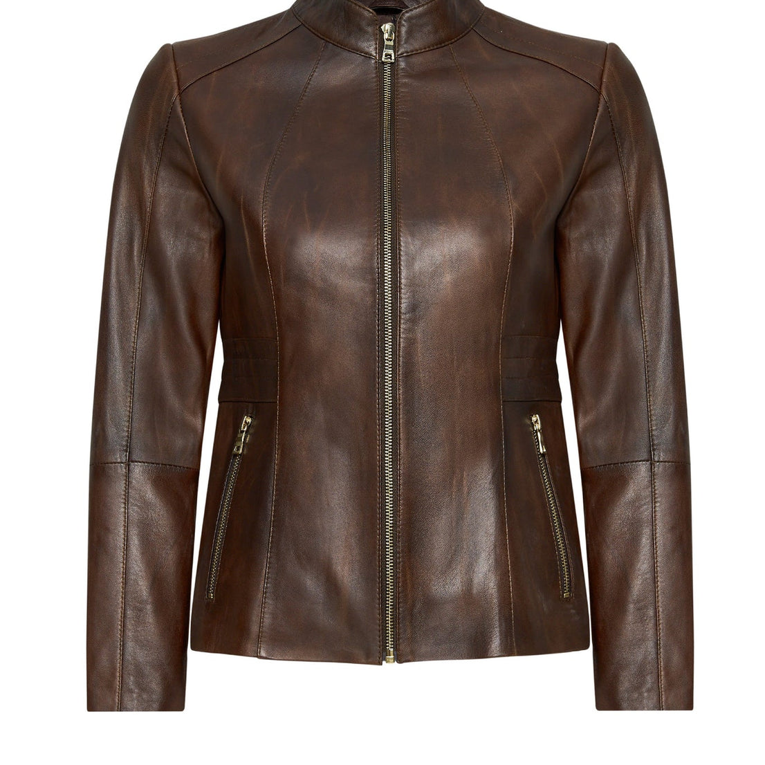 Brown Short Leather Jacket For Women
