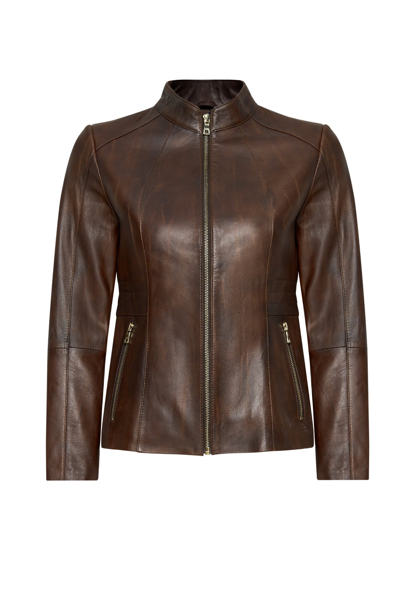 Brown Short Leather Jacket For Women