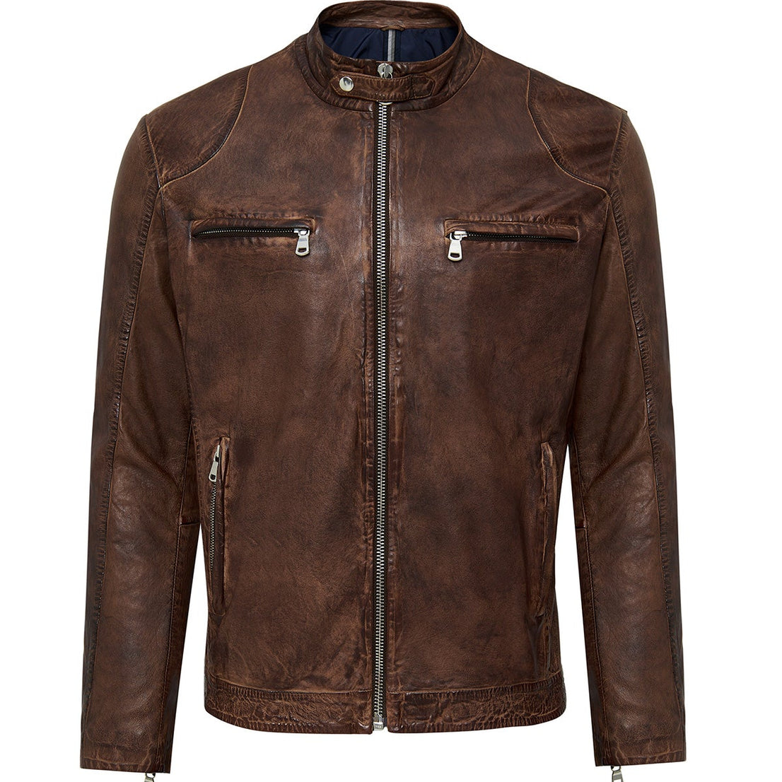 Brown Sport Leather Jacket For Men