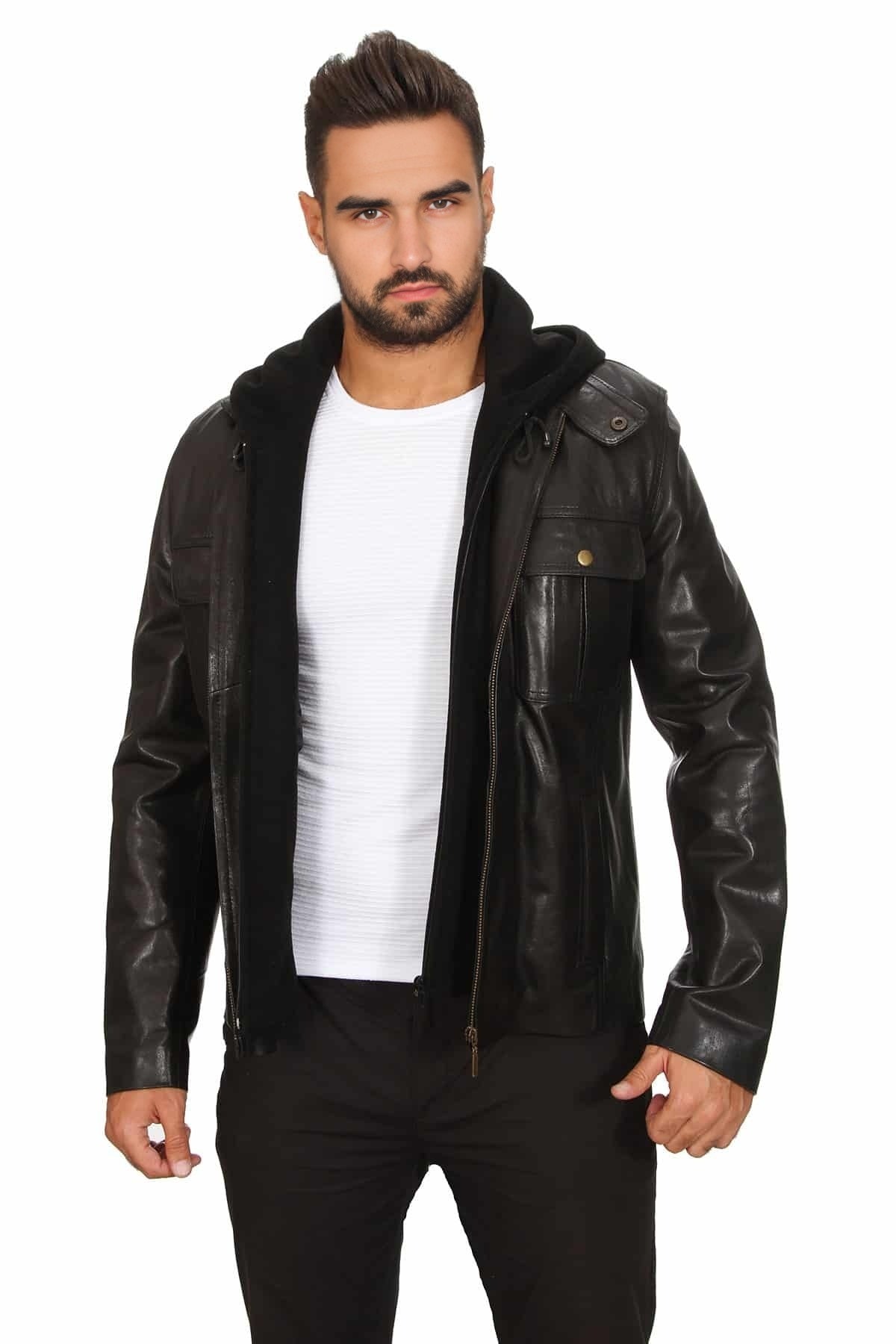 Roger Black Leather Jacket For Men