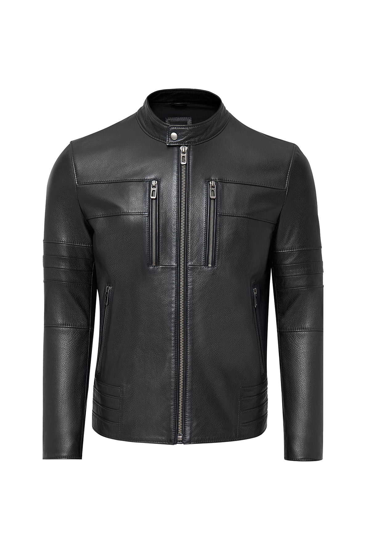 Howard Black Leather Jacket For Men