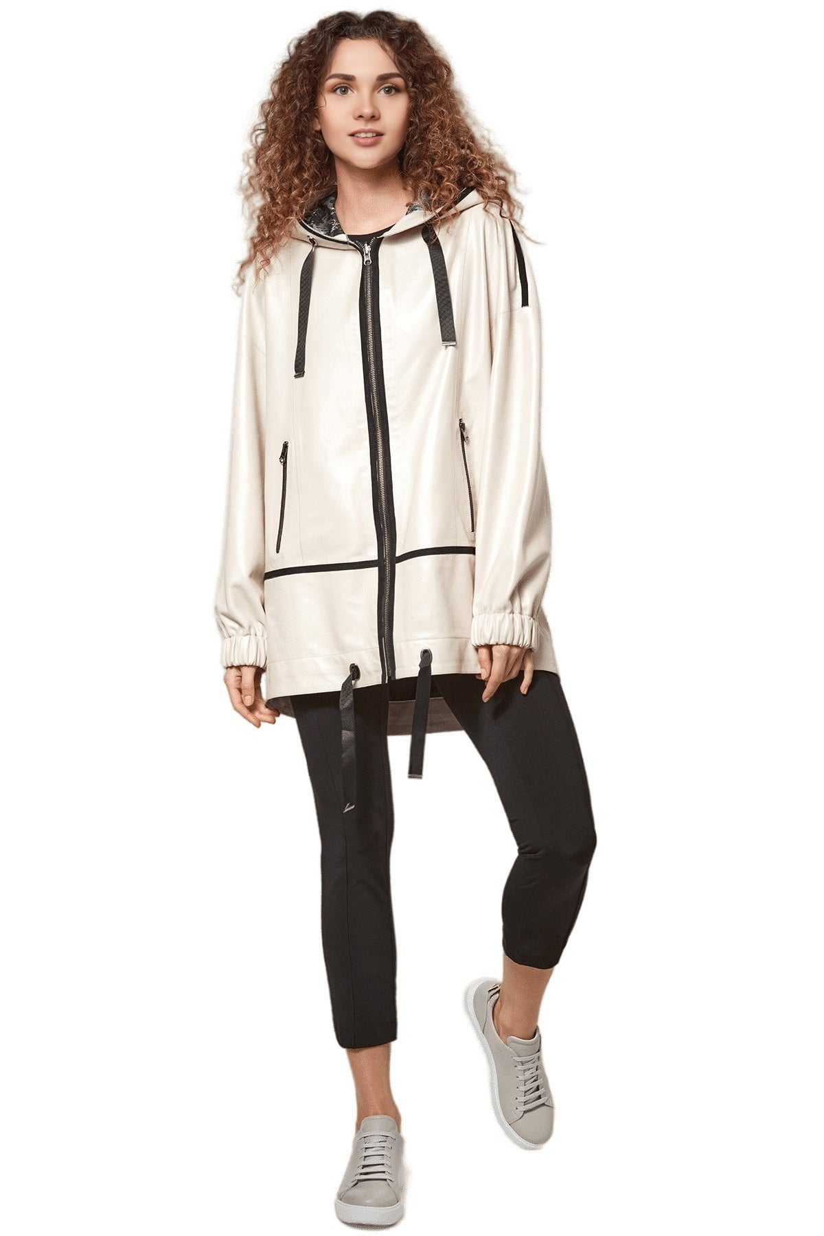 Scout Beige Stylish Leather Coat For Women