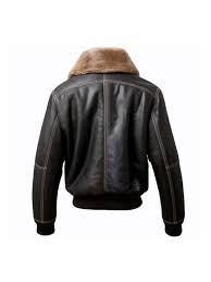 Michael Black Bomber Fur Collar Leather Jacket For Men