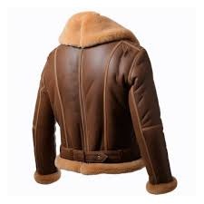 Robert brown Fur Leather Jacket For Men