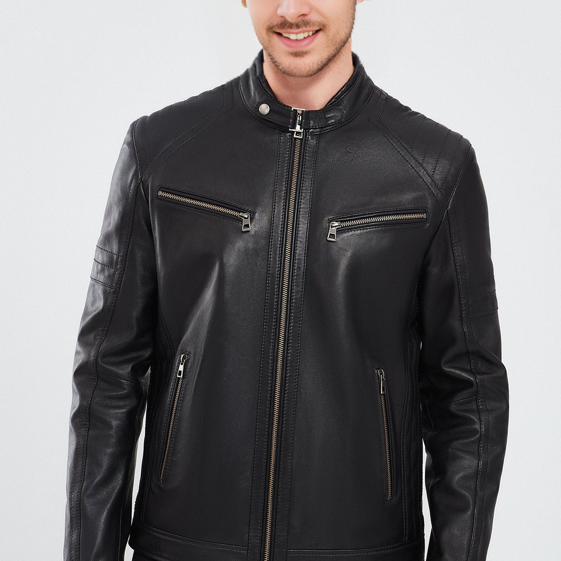 Paul Black Leather Jacket For Men