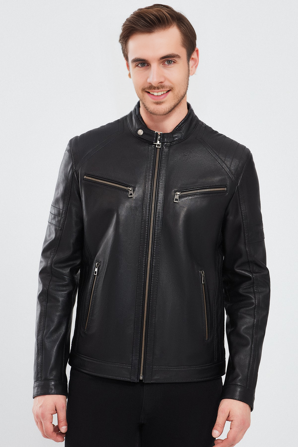 Paul Black Leather Jacket For Men