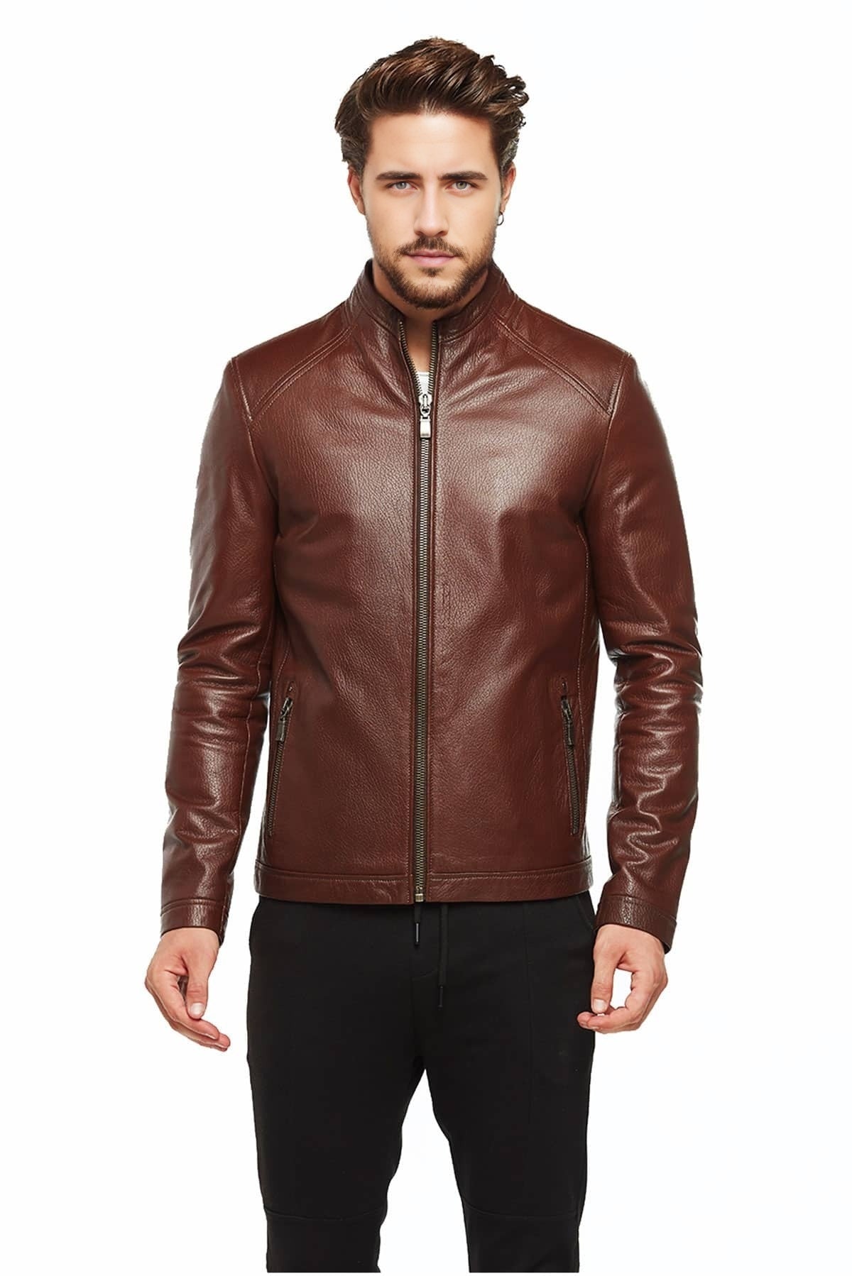 Jose Brown Classic Leather Jacket For Men