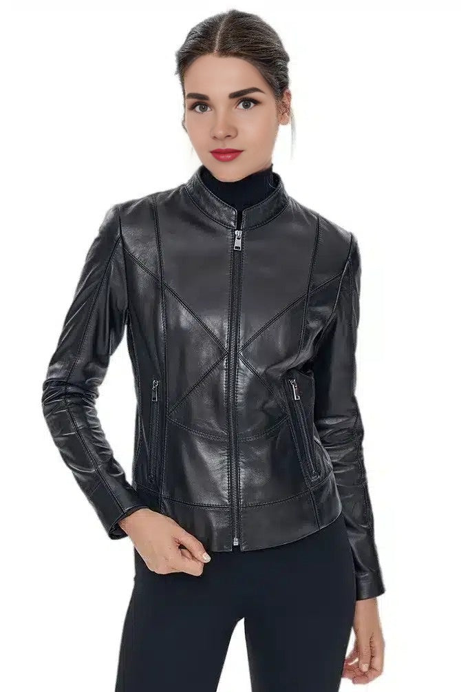 Cecilia Black  Stylish Leather Jacket For Women