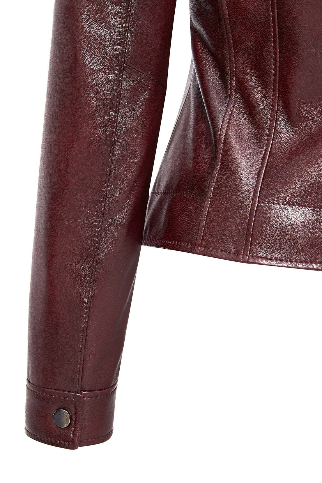 Marlyn Burgundy Leather Jacket For Women