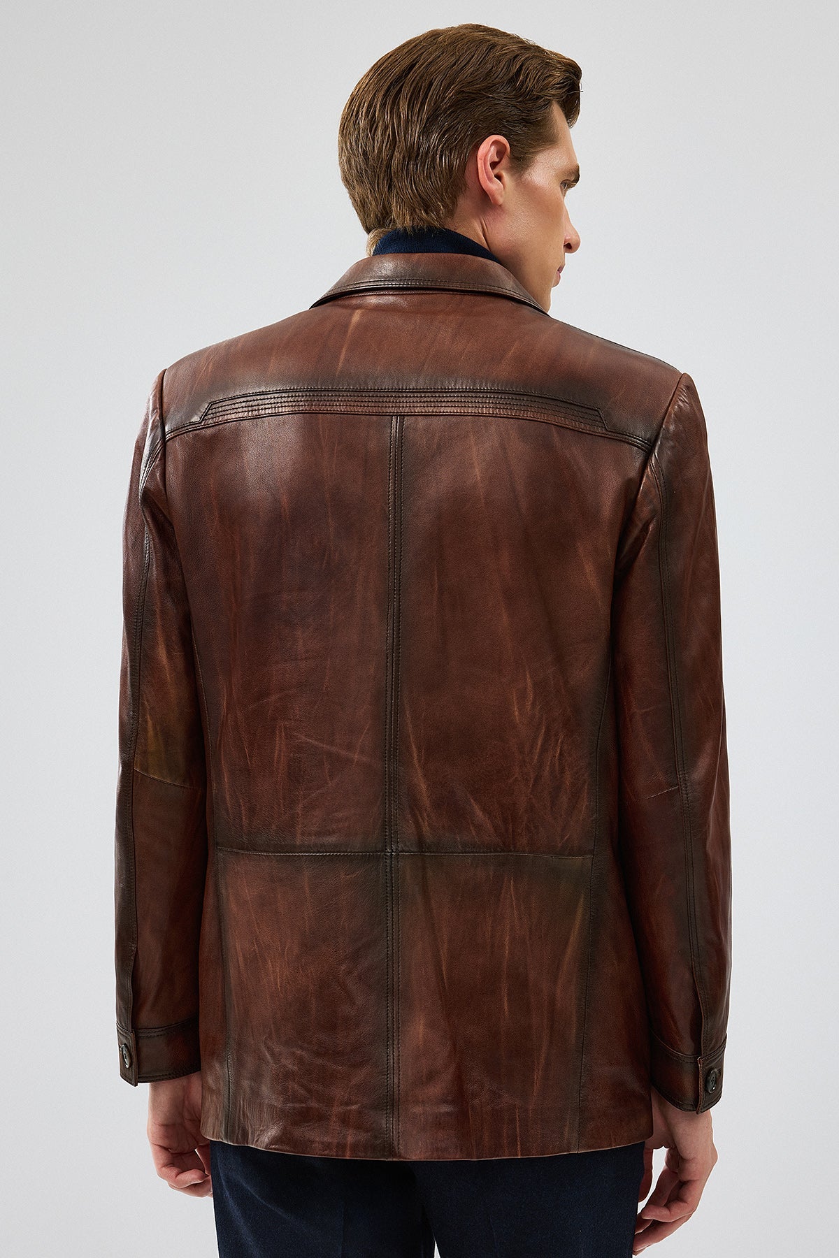 Kevin Brown Blazer Leather Jacket For Men