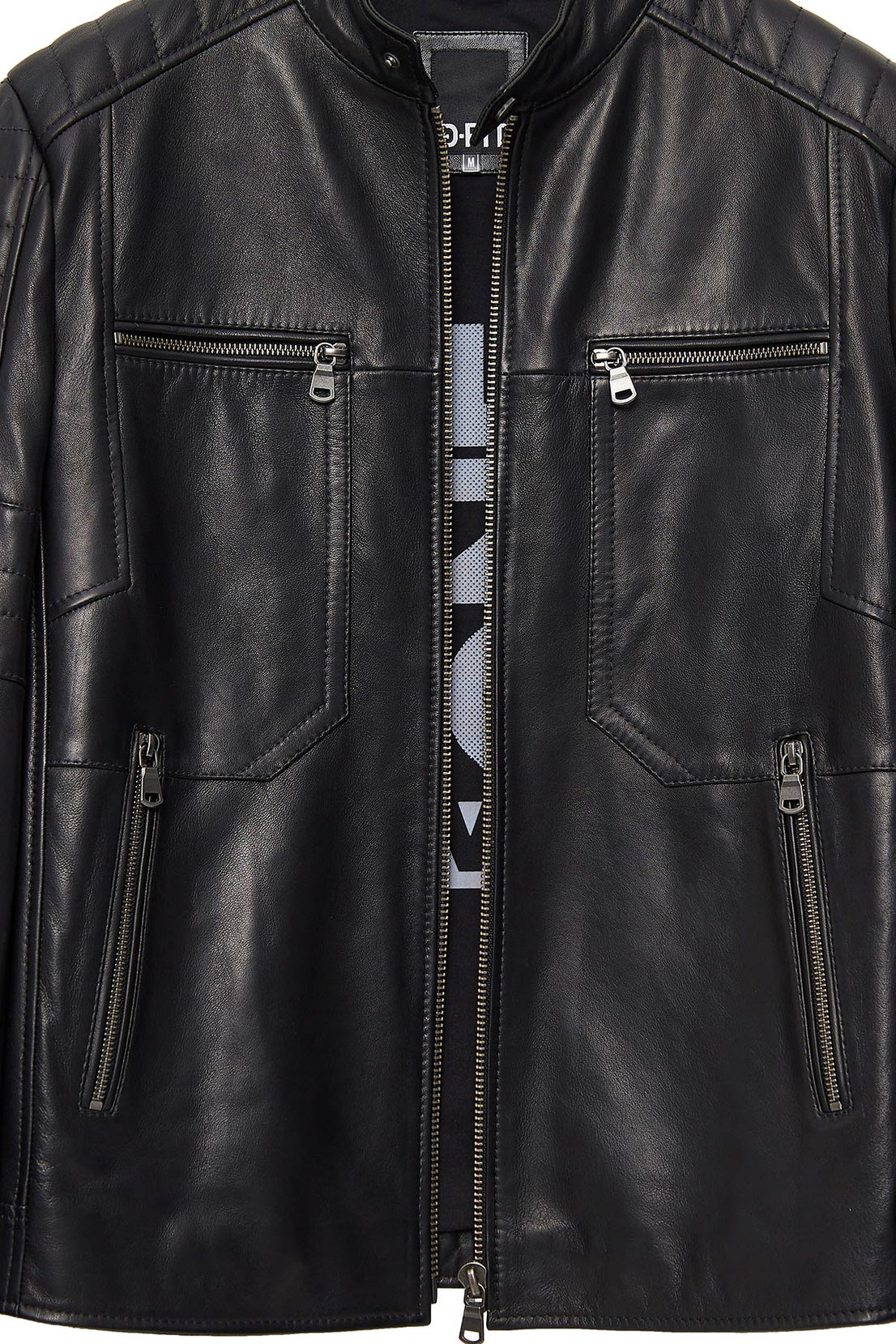Morant Black Judge Collar Leather Jacket For Men