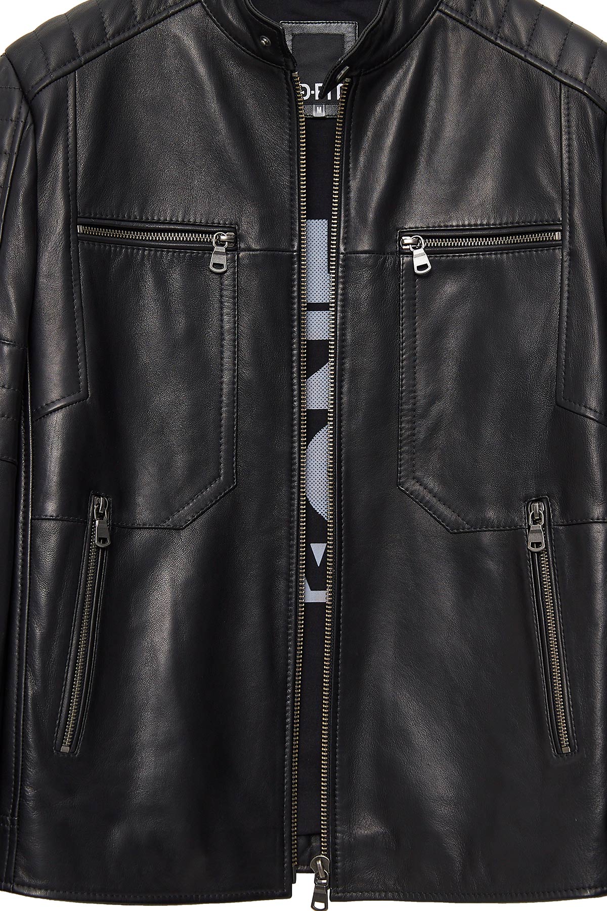 Morant Black Judge Collar Leather Jacket For Men
