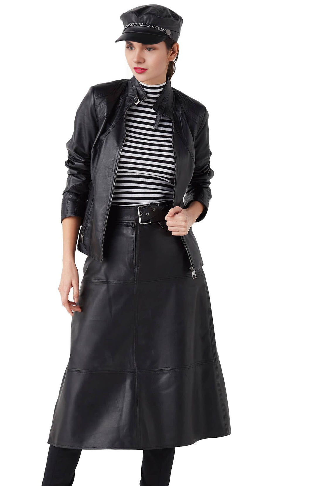 Scarlett Black Slim Fit Leather Jacket For Women