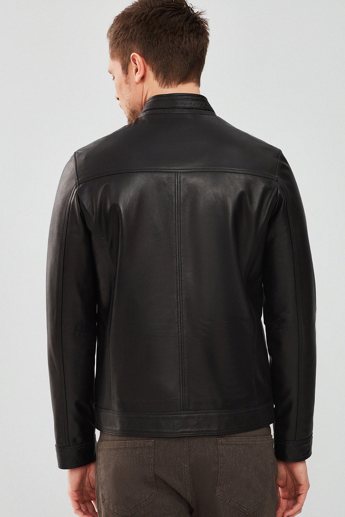 Felible Black Leather Jacket For Men