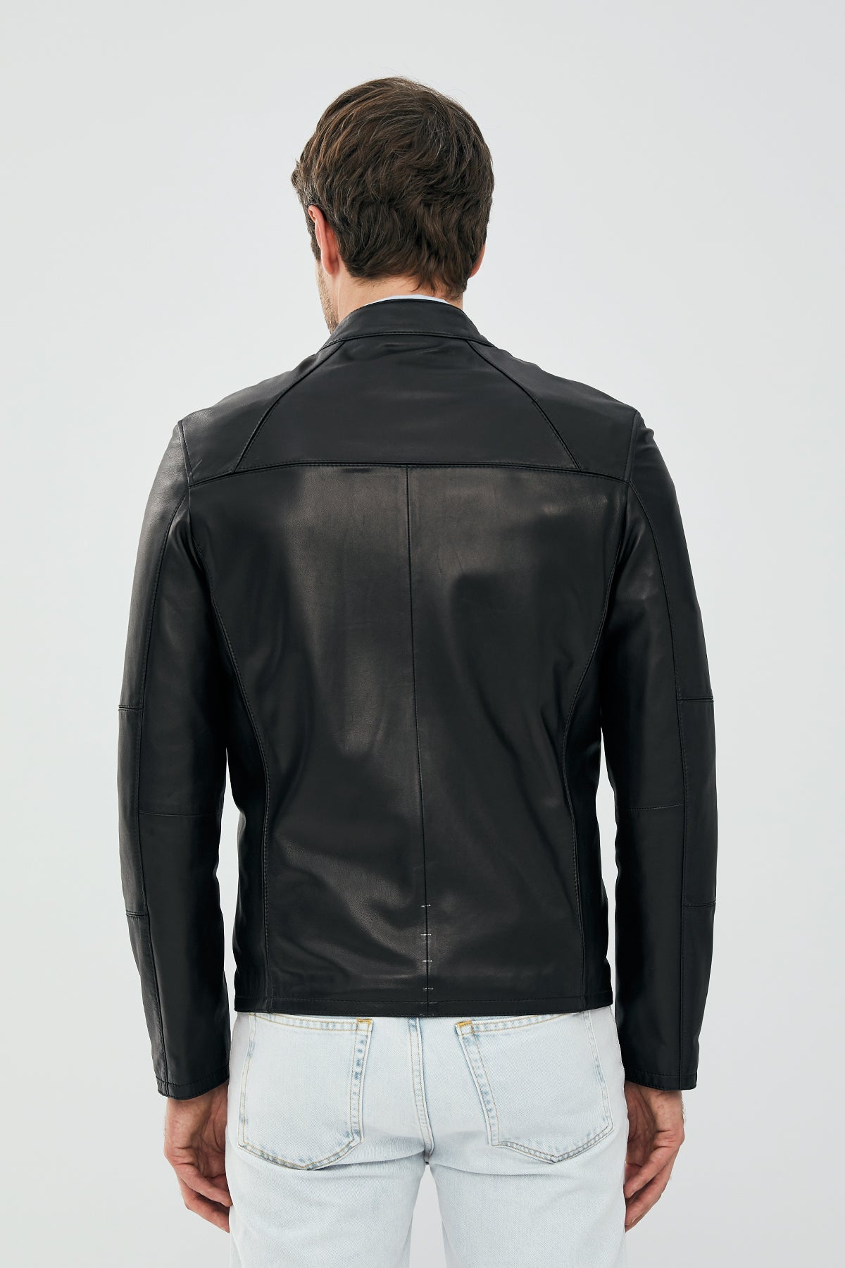 Neymar Black SlimFit Short Leather Jacket For Men