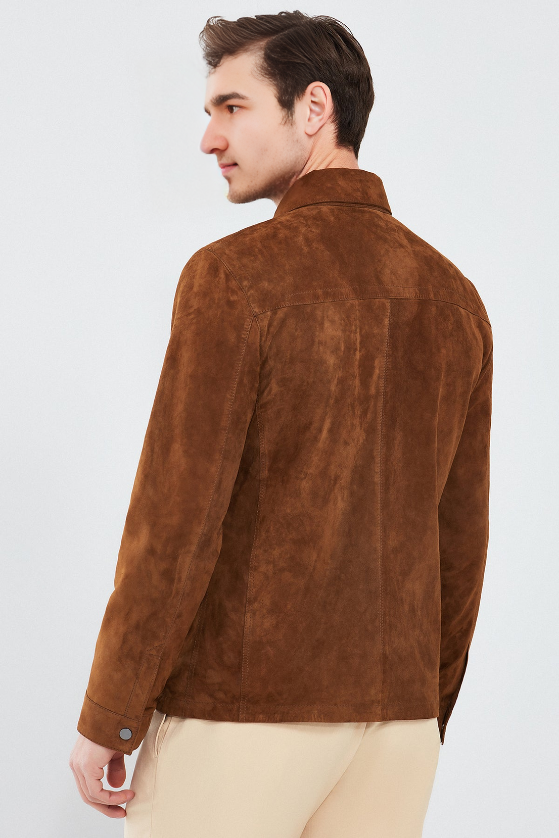 Gavi Brown Suede Leather Jacket For Men