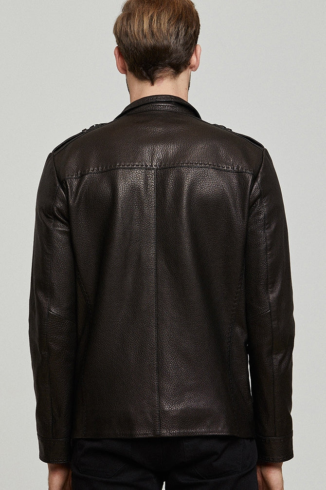 Moreno Black Sports Blazer Leather Jacket For Men