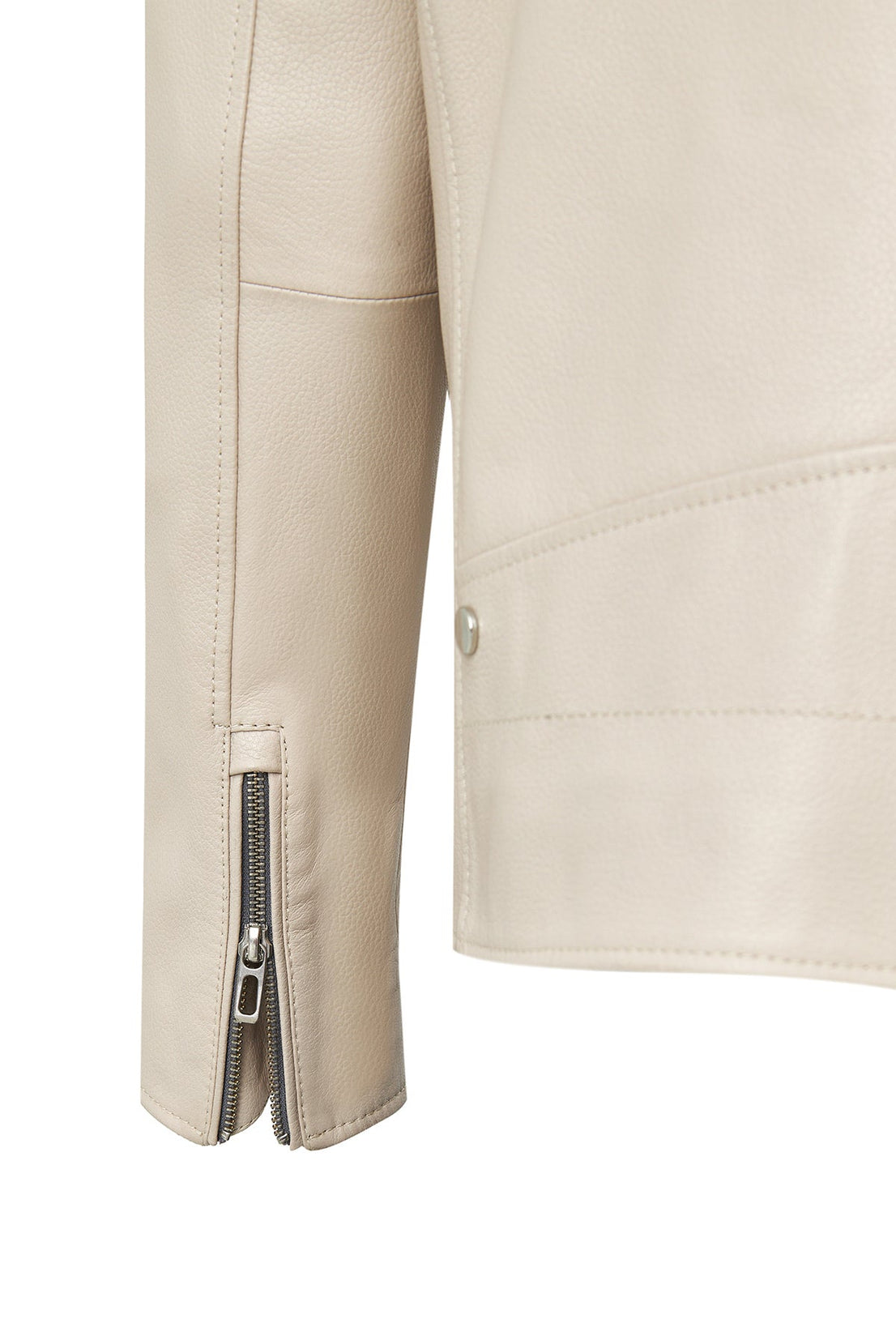 Butler Beige Hooded Biker Leather Jacket for Men