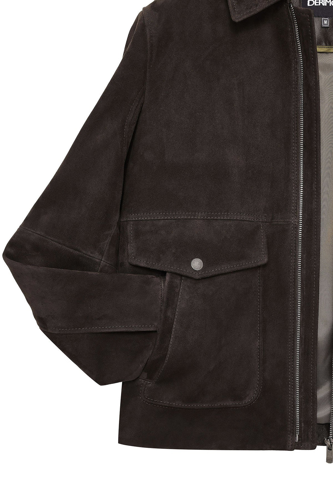 Morata Brown Nubuck Leather Jacket For Men