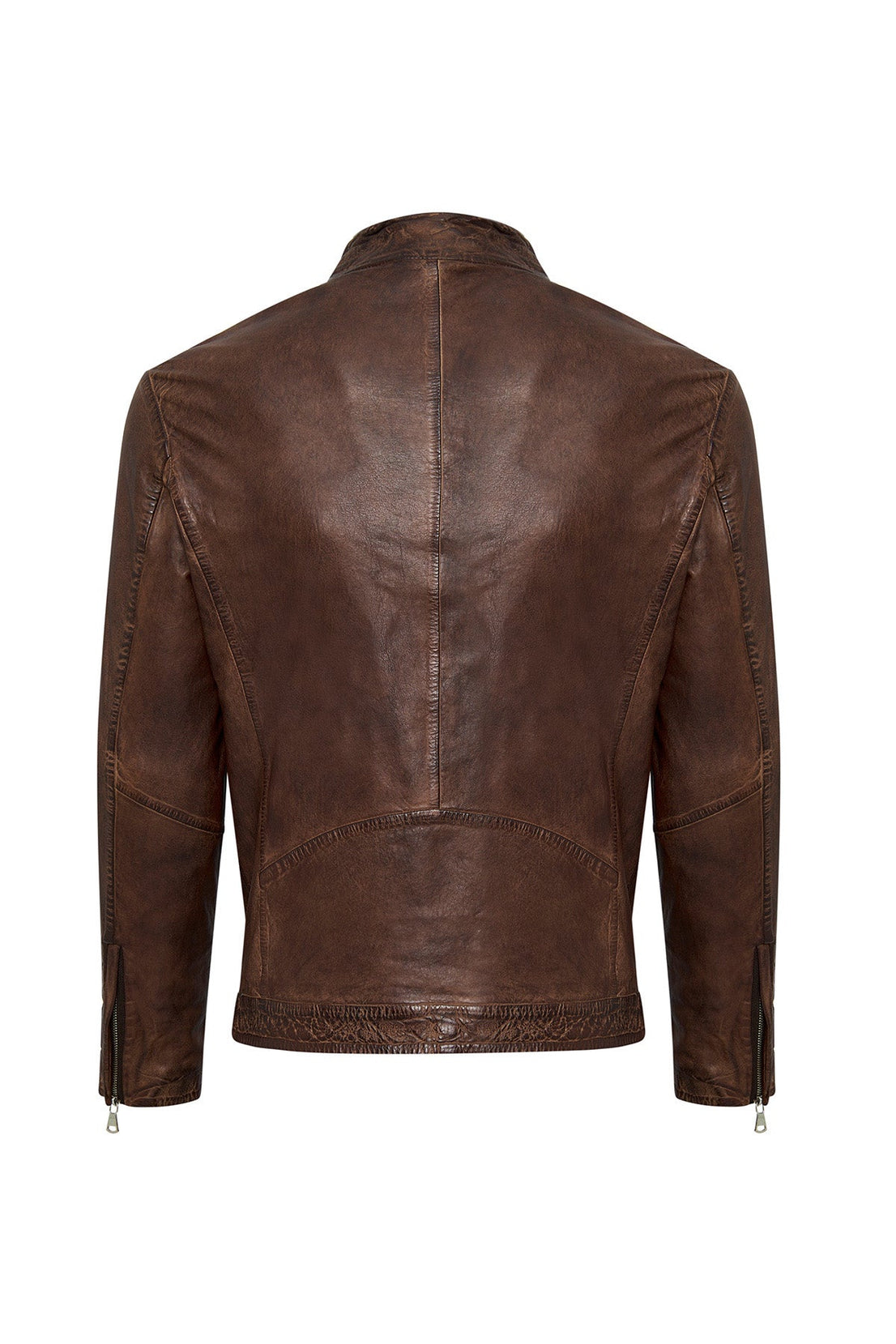 Immobile Brown Sport Leather Jacket For Men