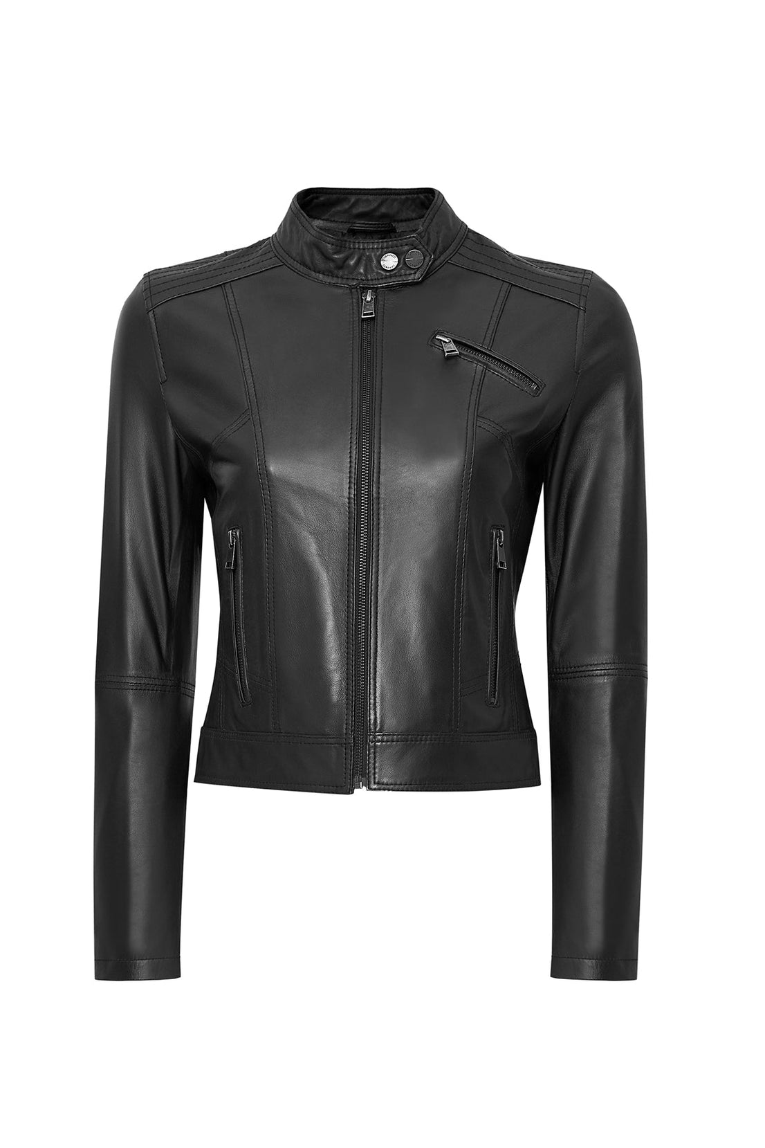 Kylie Short Women's Black Leather Jacket