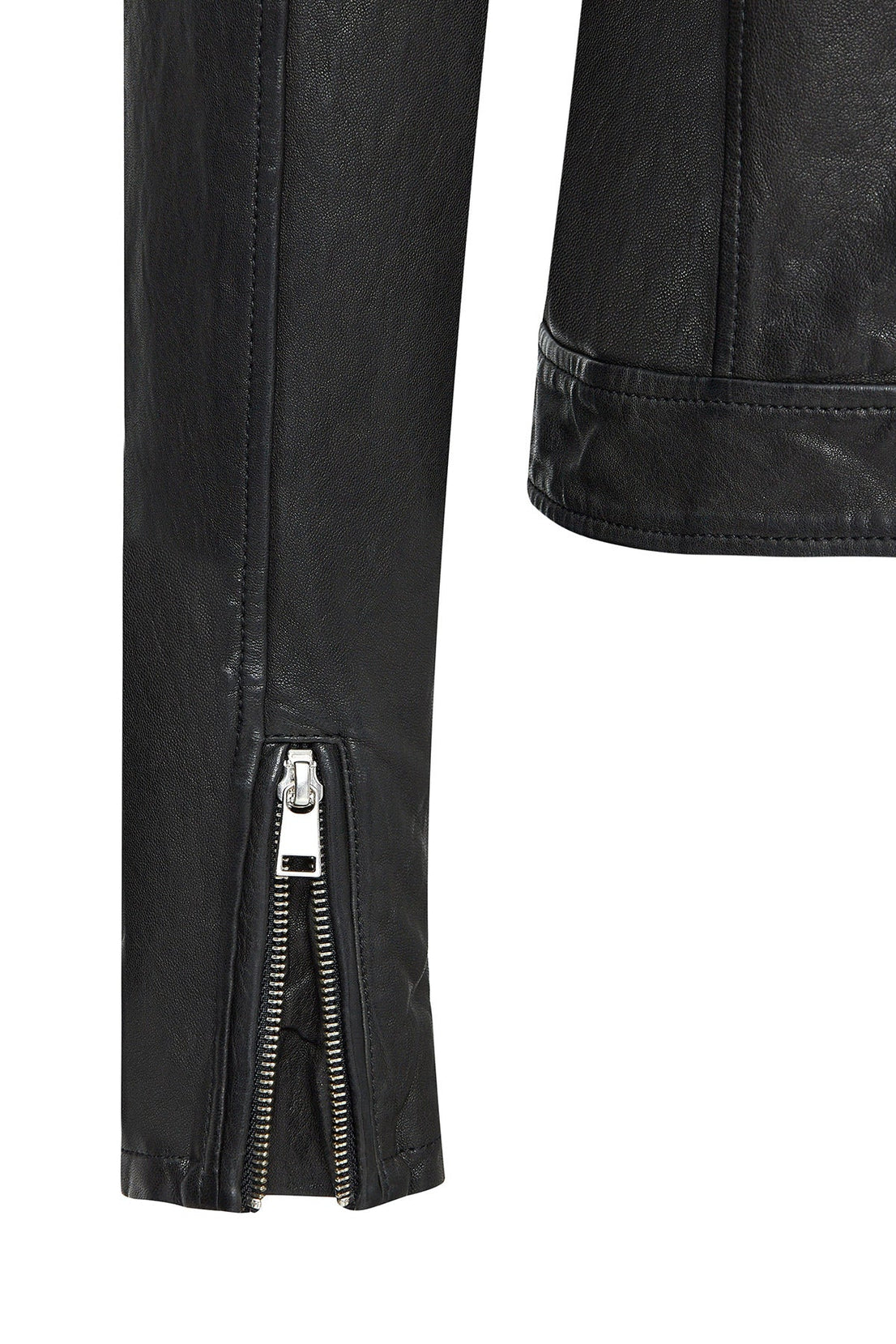 Blondy Black Double Breasted Leather Jacket For Women