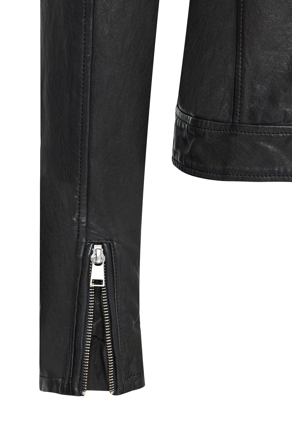 Blondy Black Double Breasted Leather Jacket For Women