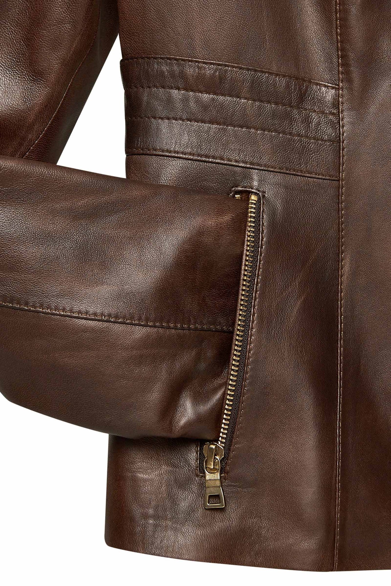 Lydia Brown Short Leather Jacket For Women