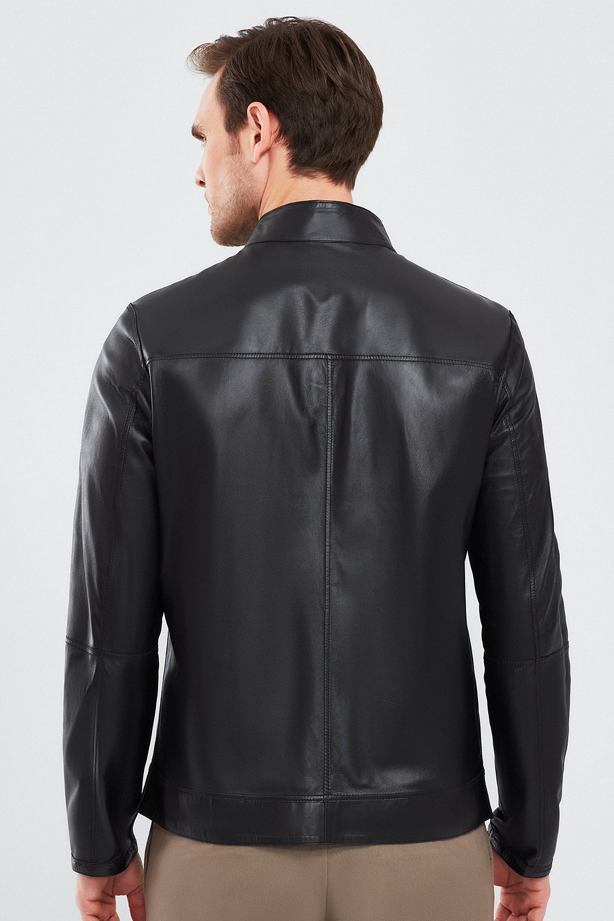 Clint Black Suede Double-Sided Leather Jacket for Men