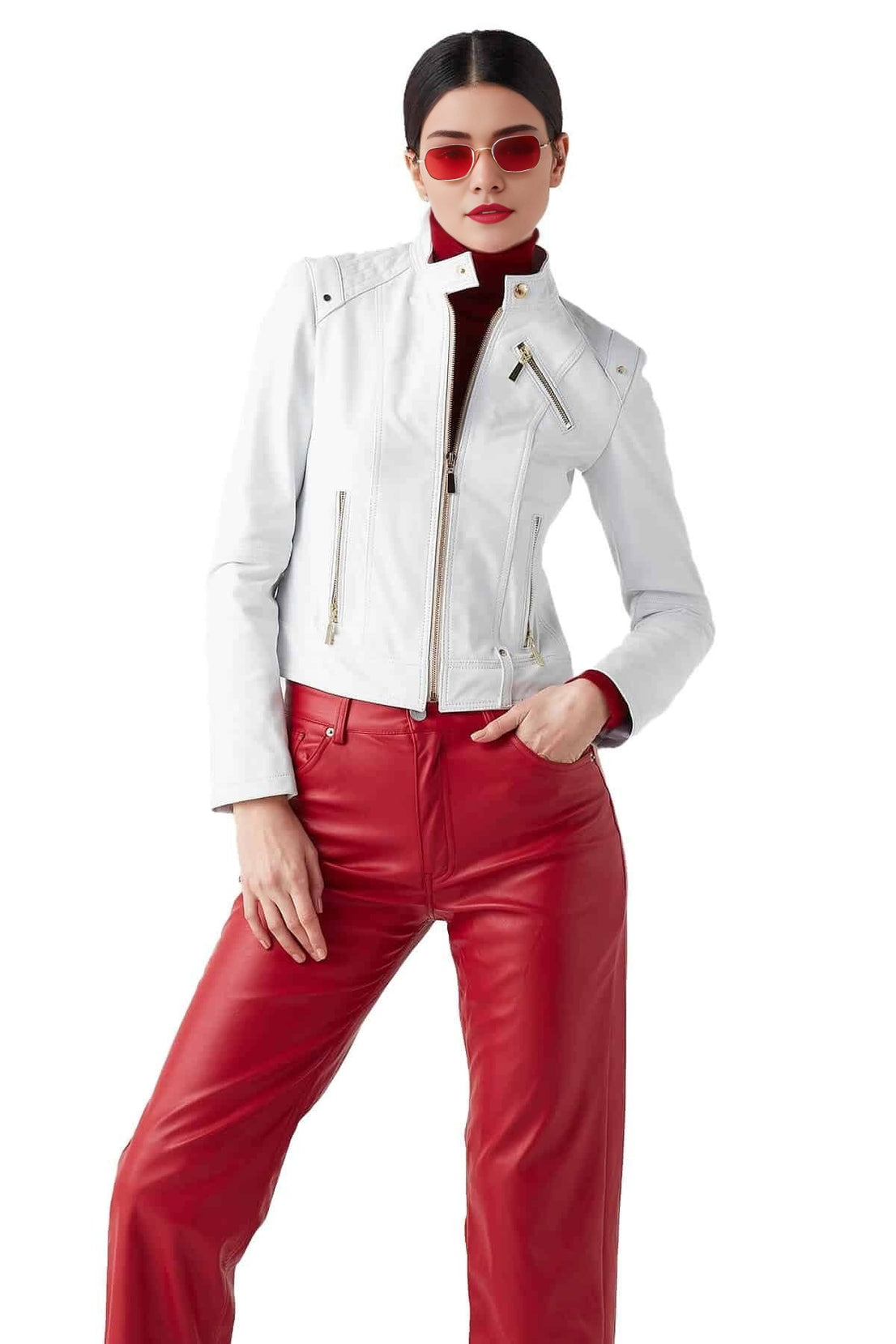Nancy White Beautiful Leather Jacket For Women