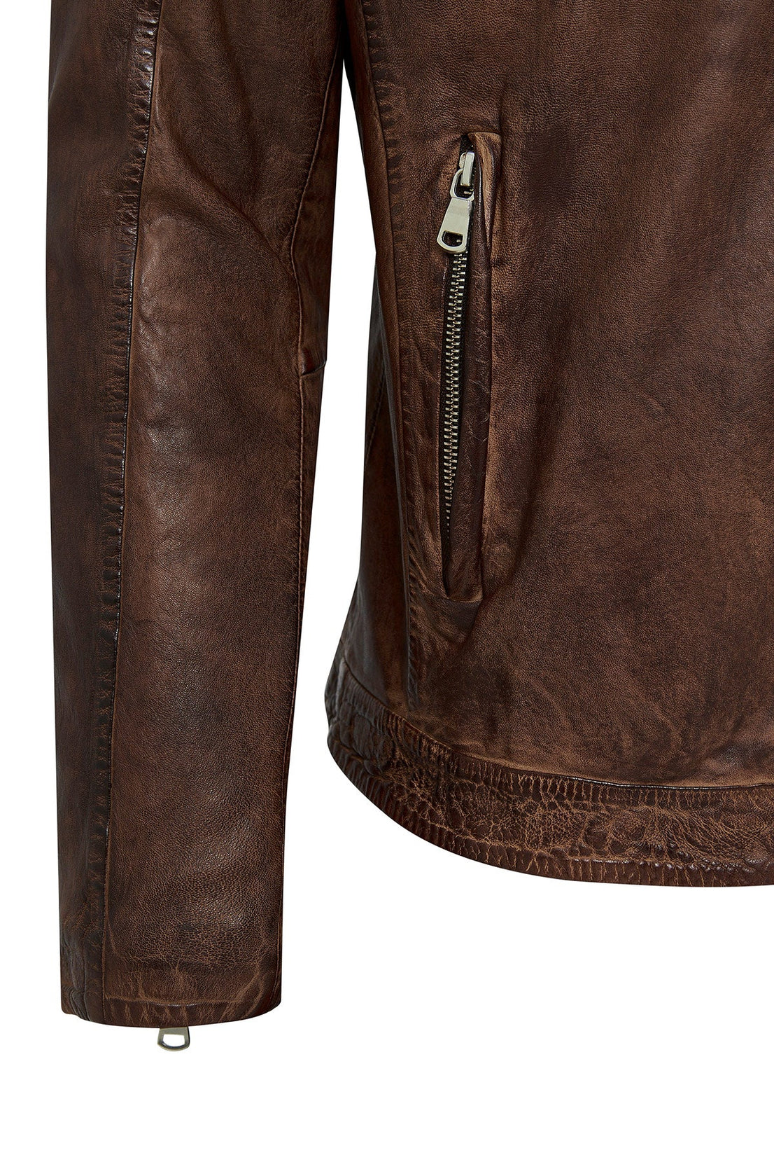 Immobile Brown Sport Leather Jacket For Men