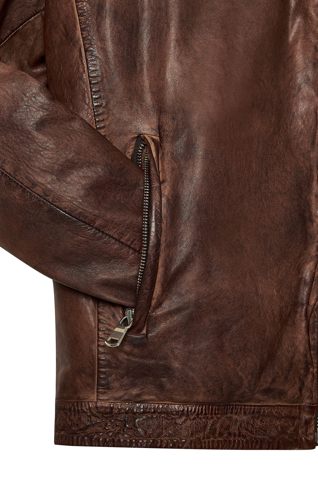 Immobile Brown Sport Leather Jacket For Men