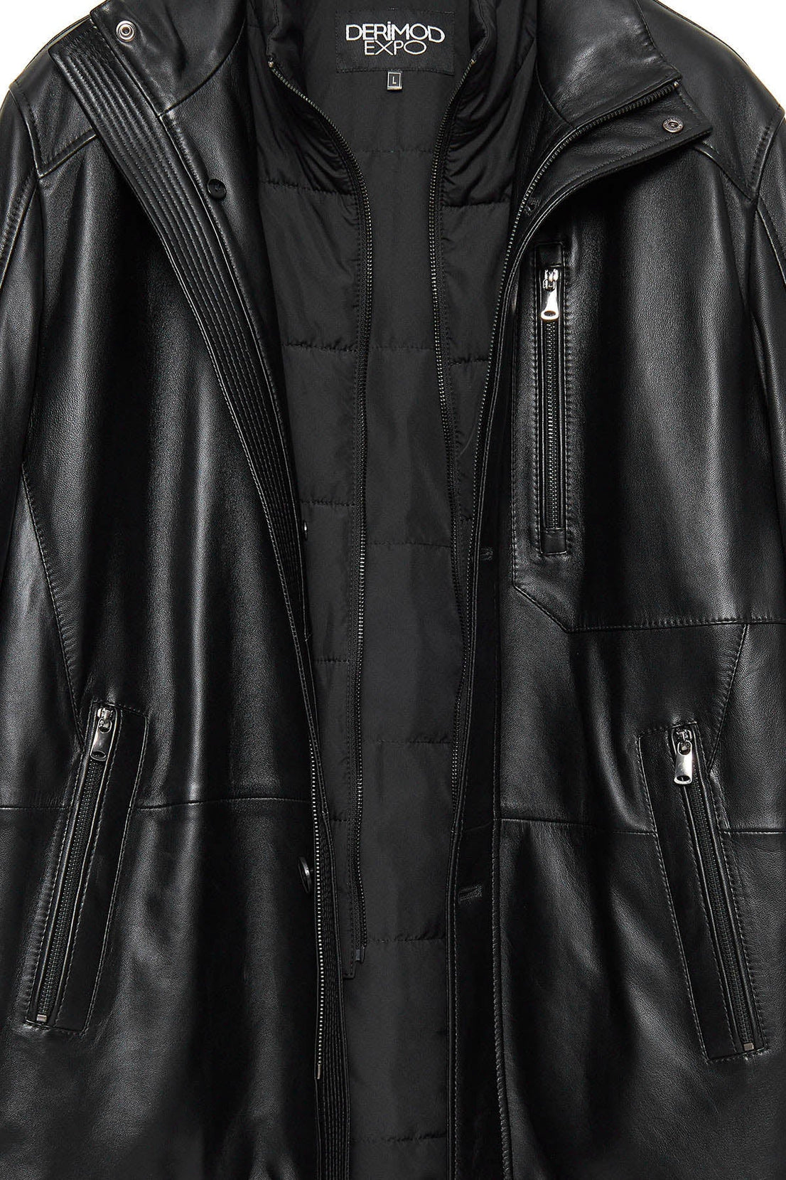 Nathan Black Leather Coat For Men