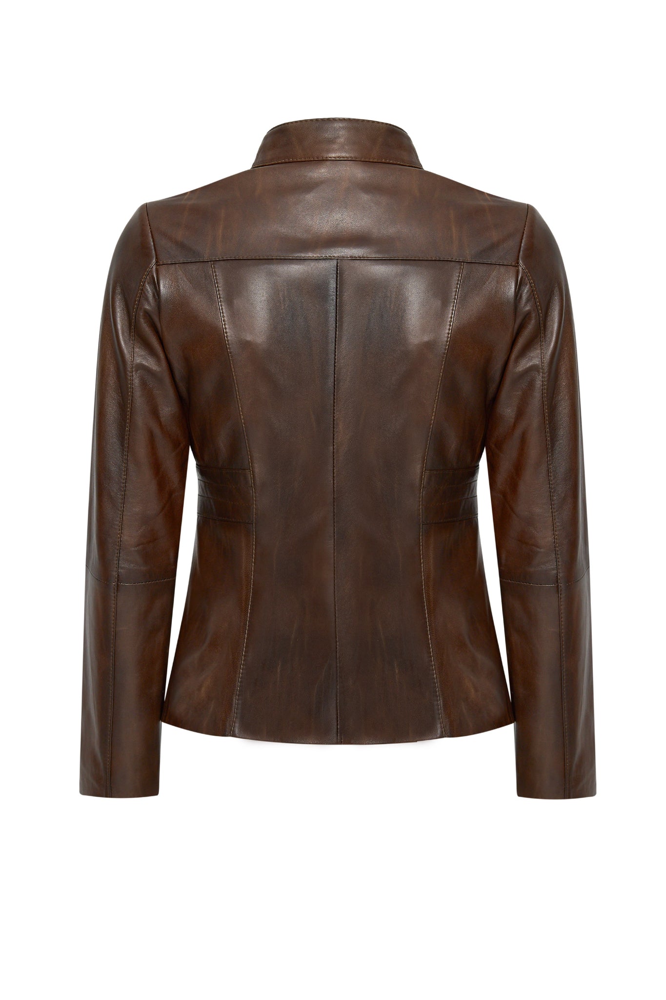 Lydia Brown Short Leather Jacket For Women
