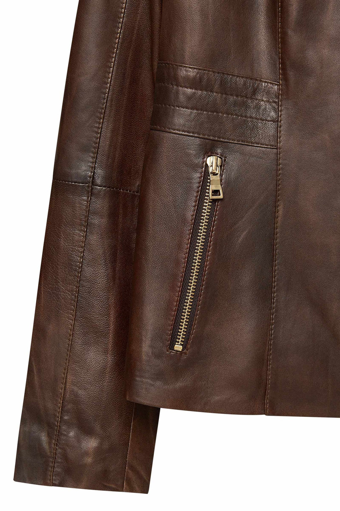 Lydia Brown Short Leather Jacket For Women
