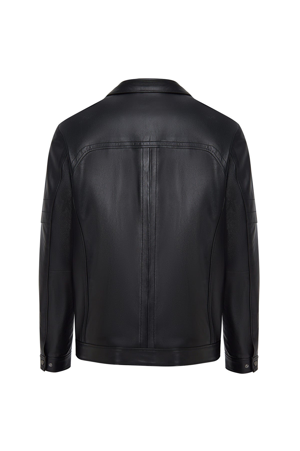 Bruno(Plus) Black Leather Jacket For Men