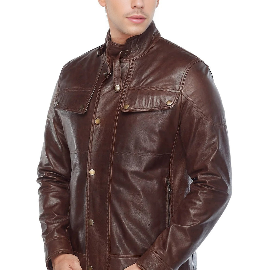 Bobby Brown Sheep Skin Leather Jacket For Men