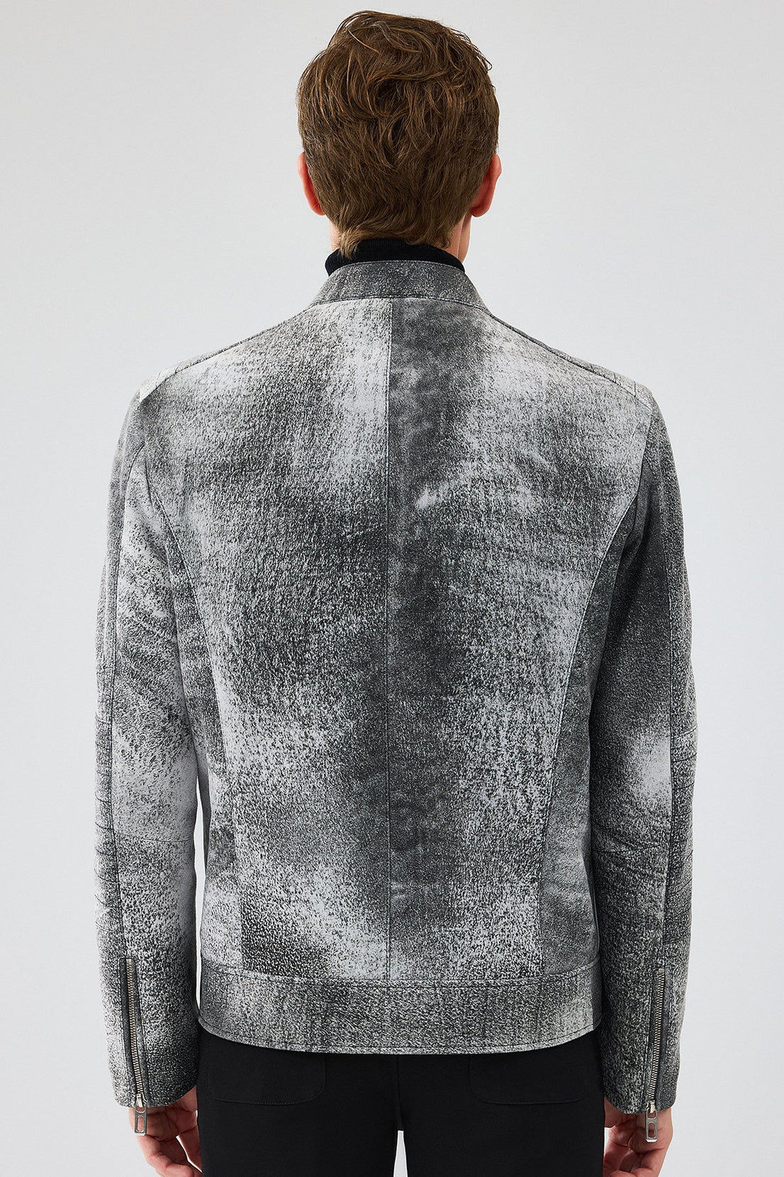 Carrera Gray Nubuck Leather Sport Jacket For Men