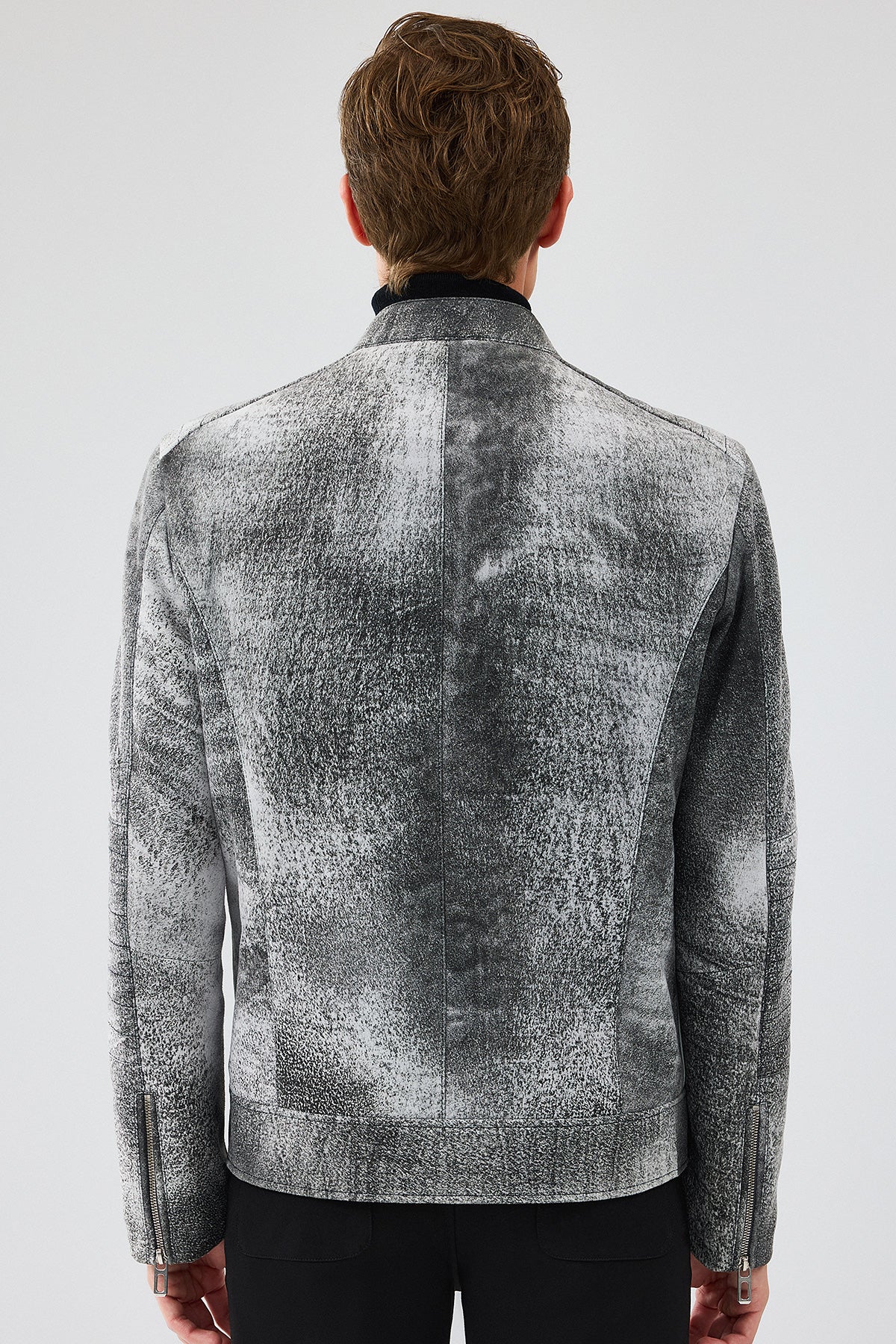 Carrera Gray Nubuck Leather Sport Jacket For Men