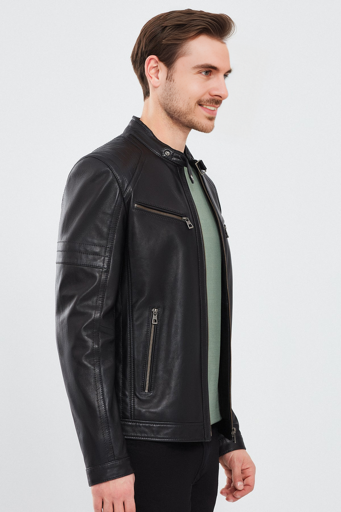 Paul Black Leather Jacket For Men