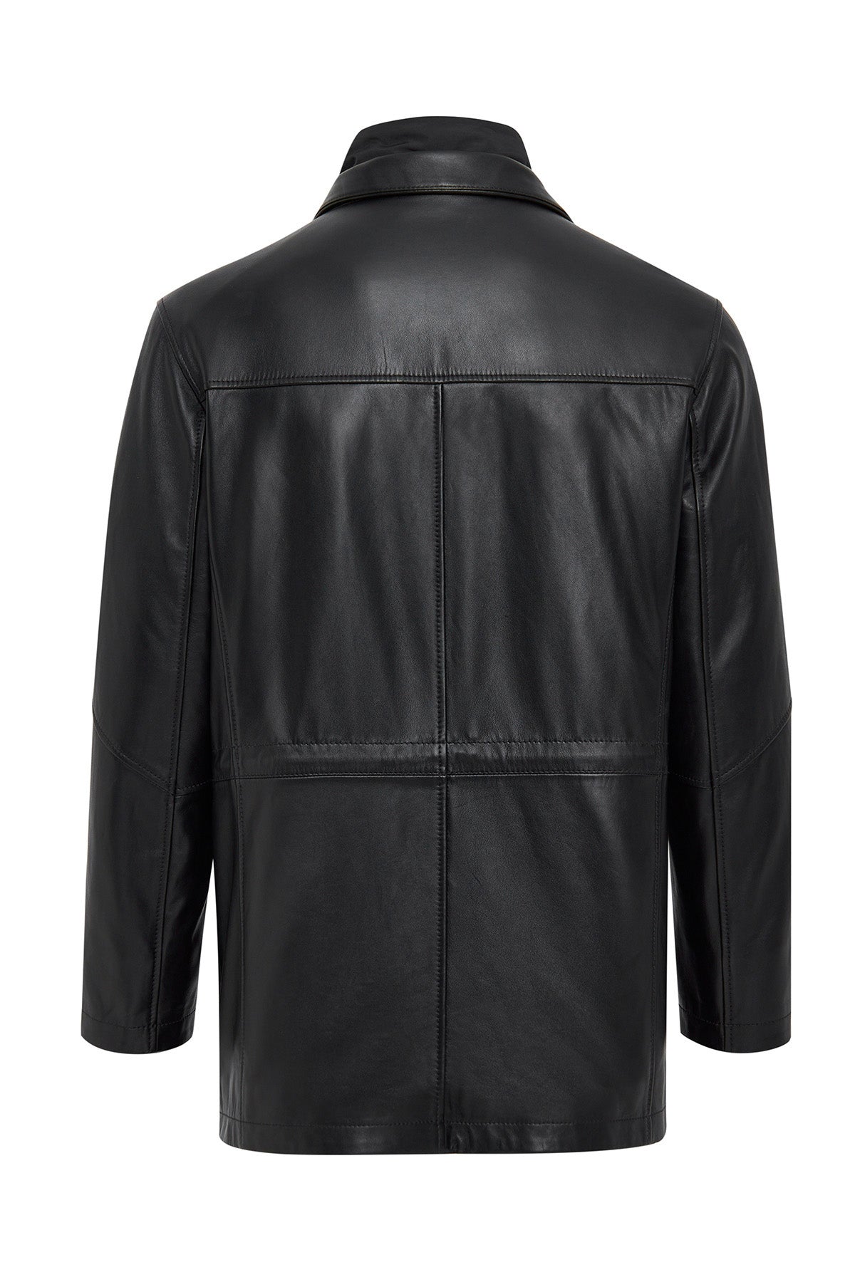 Nathan Black Leather Coat For Men