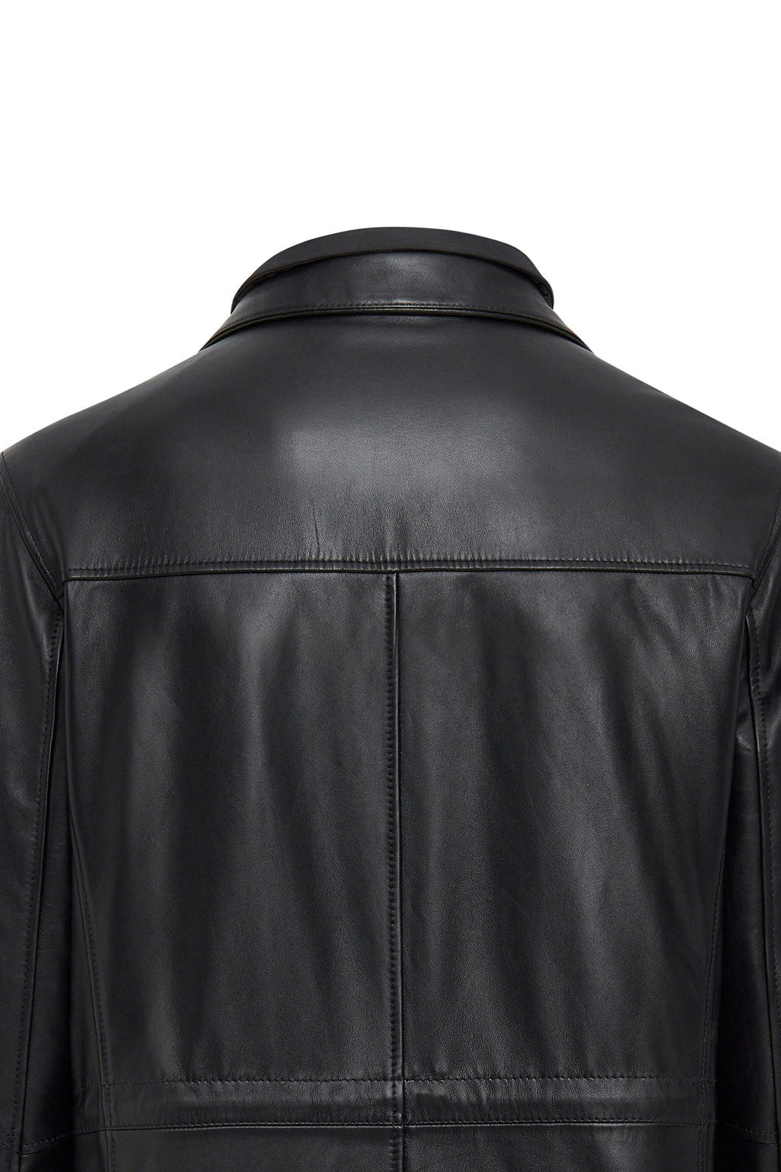 Nathan Black Leather Coat For Men