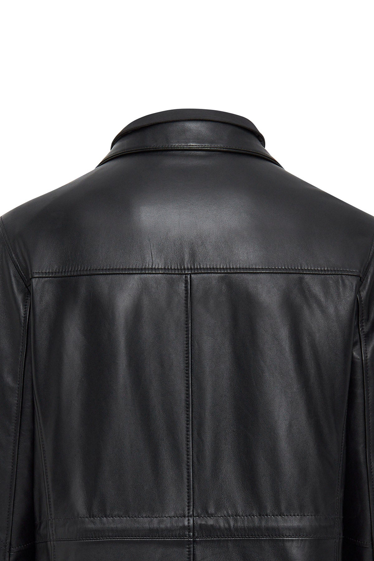 Nathan Black Leather Coat For Men