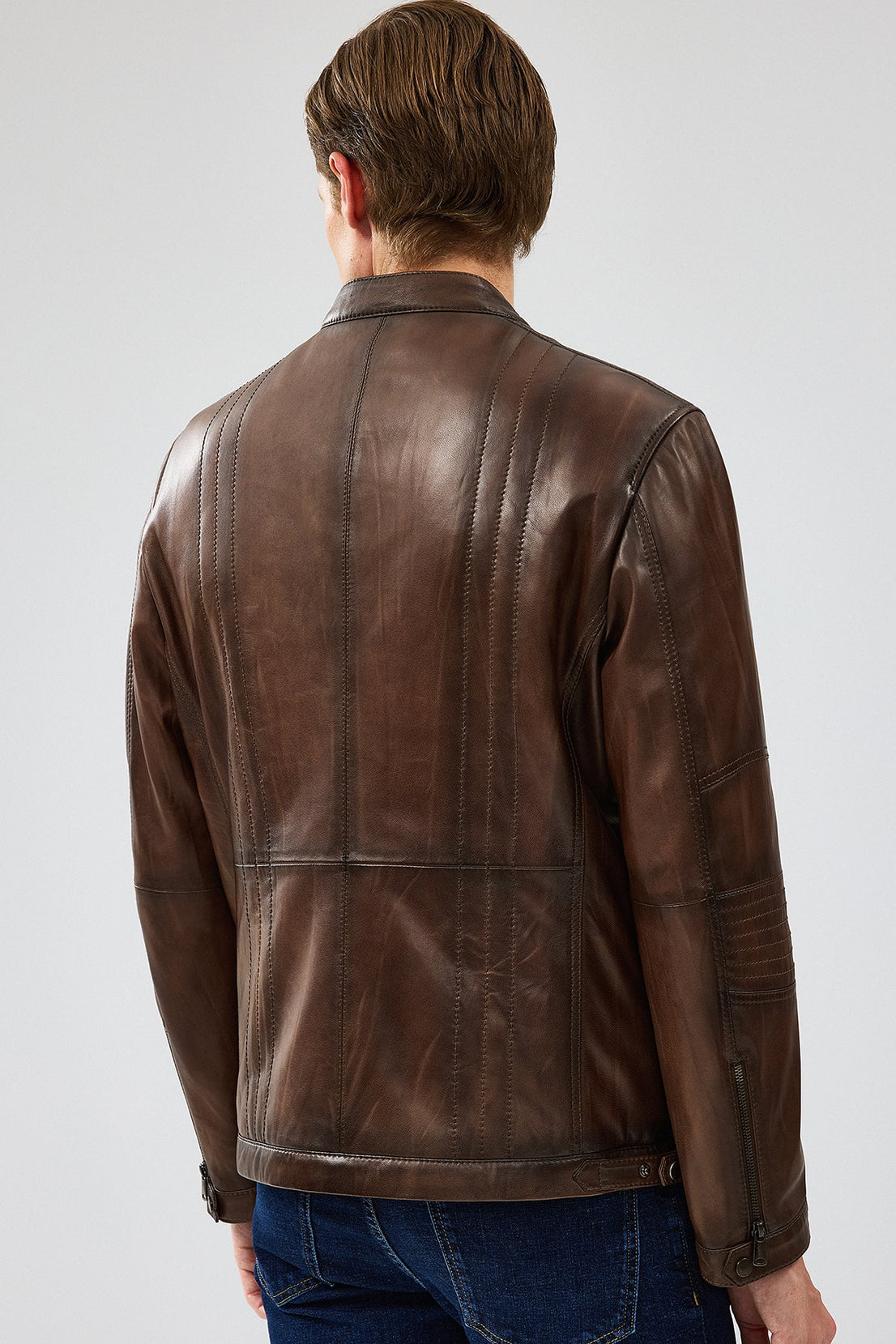 Gabriel Brown Regular Leather Sport Jacket for Men