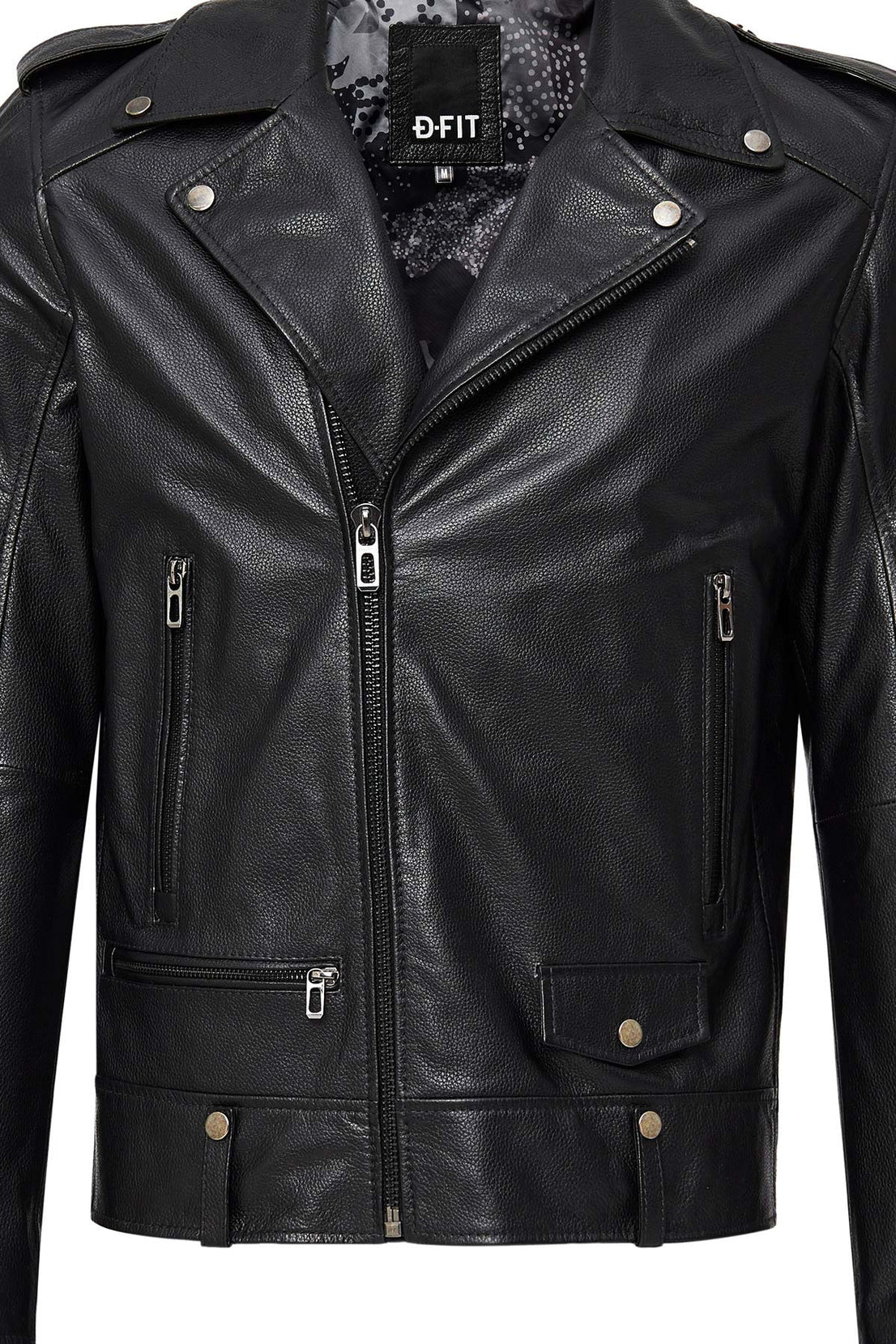 Butler Black Hooded Biker Leather Jacket For Men