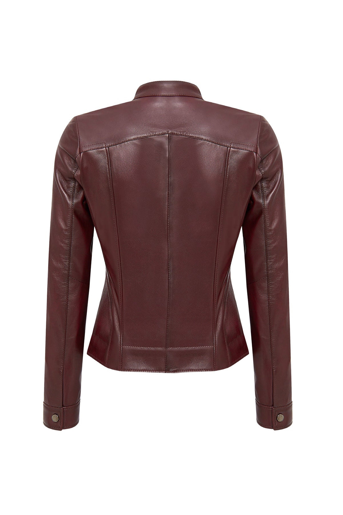 Marlyn Burgundy Leather Jacket For Women