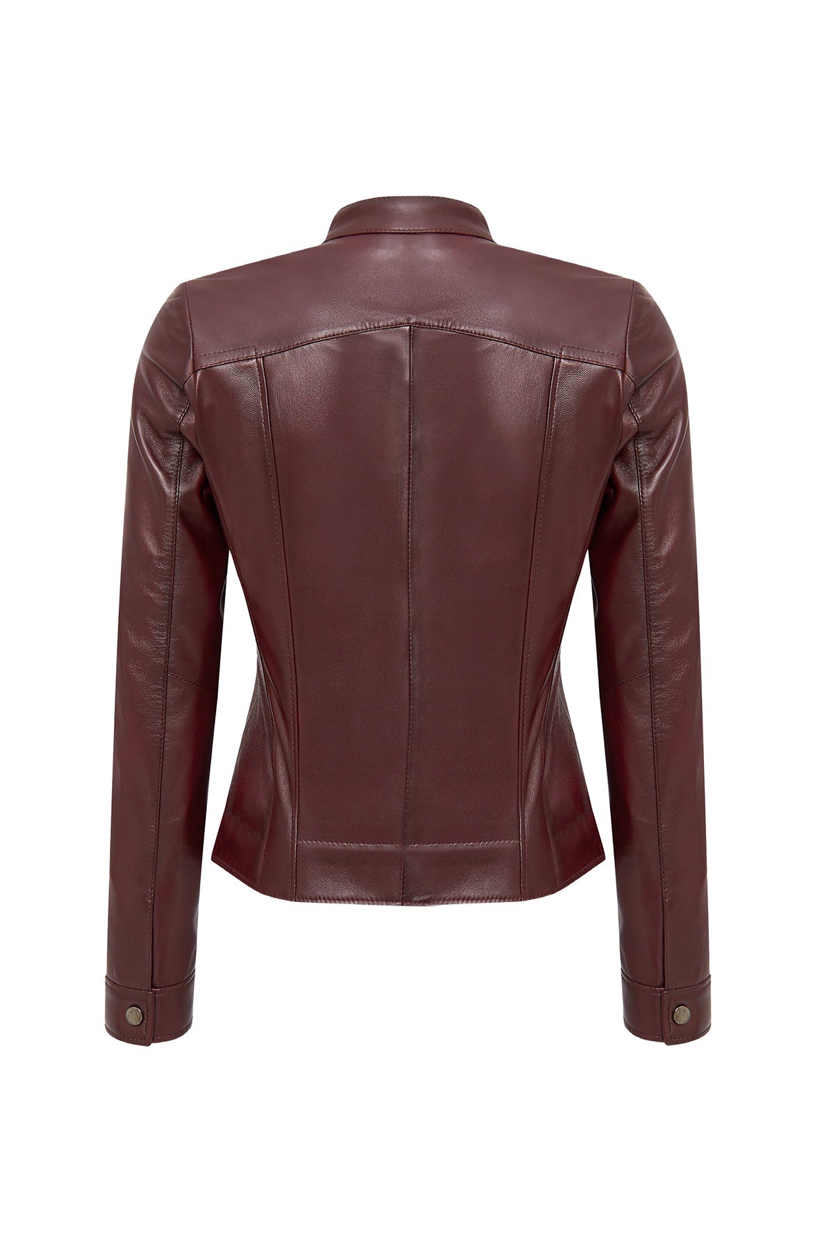 Marlyn Burgundy Leather Jacket For Women